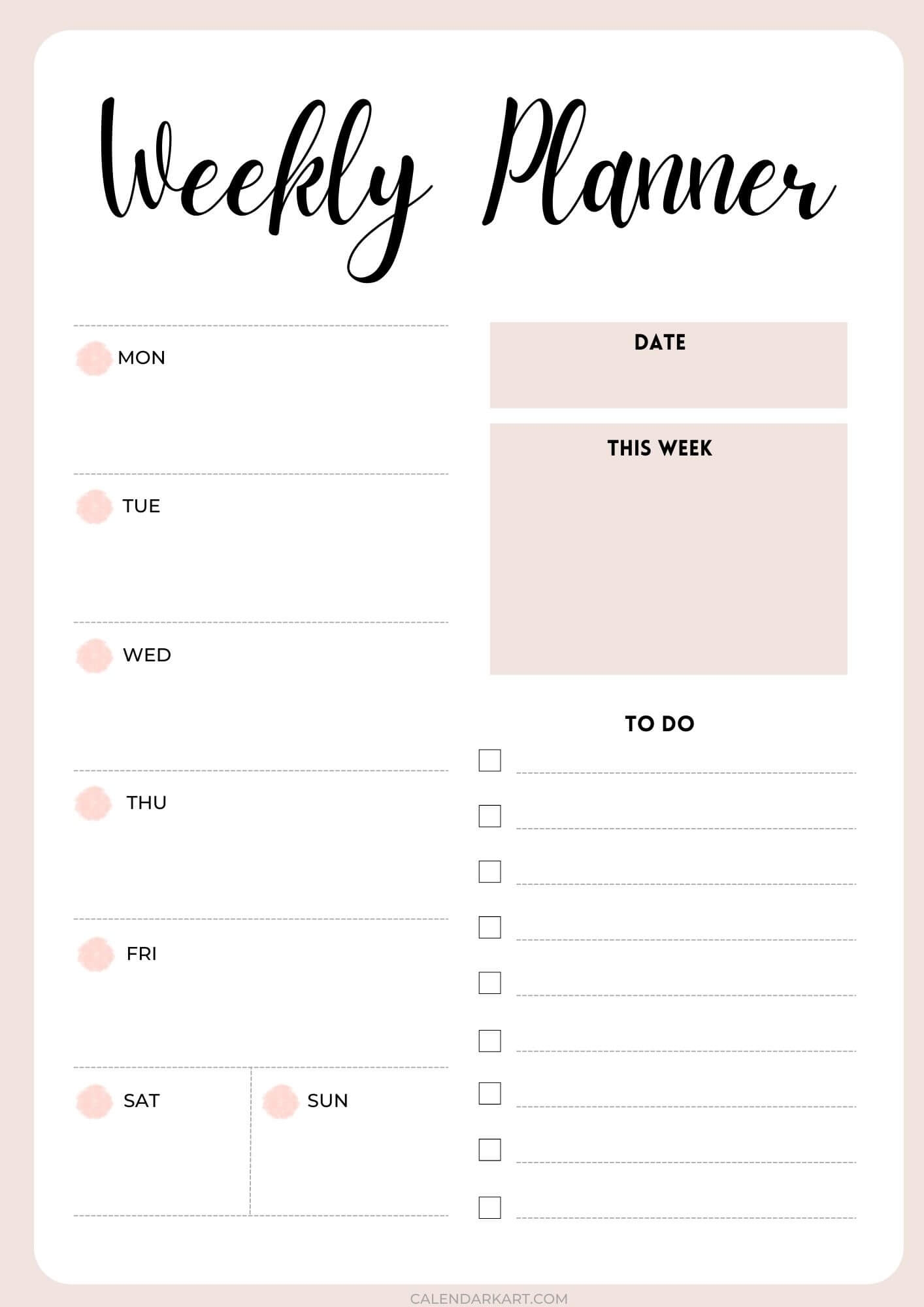 printable weekly planner printable weekly planner