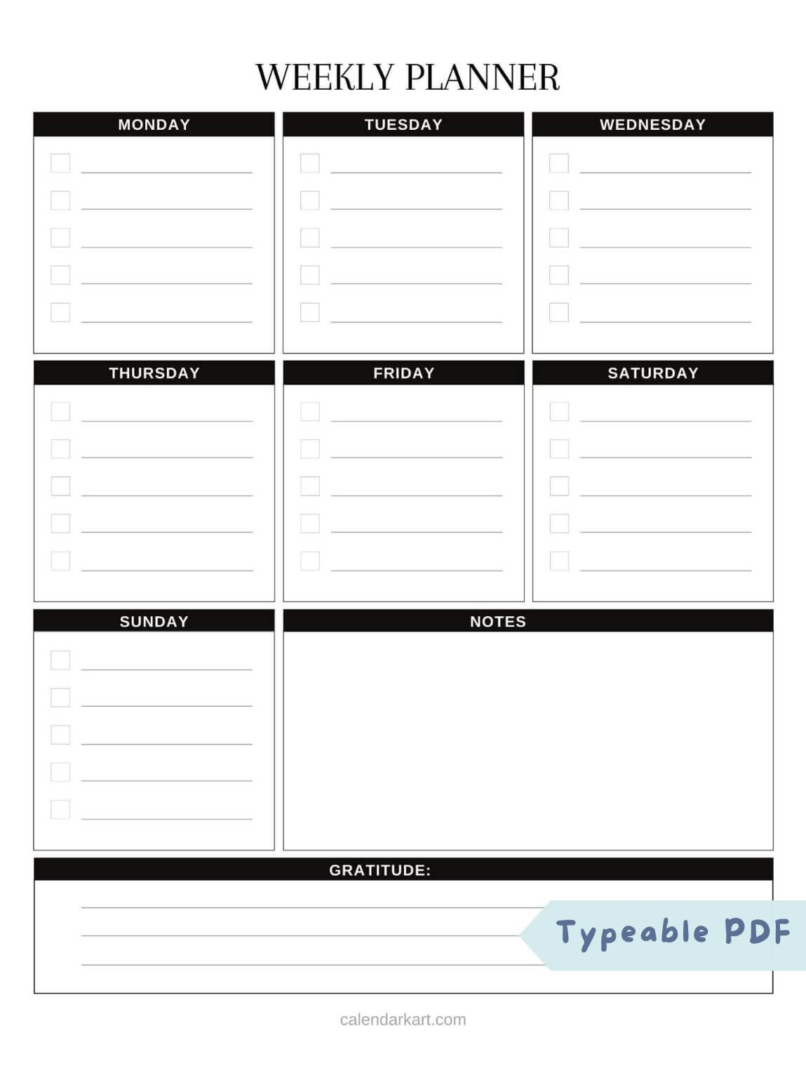weekly planner pdf printable weekly planner pdf printable