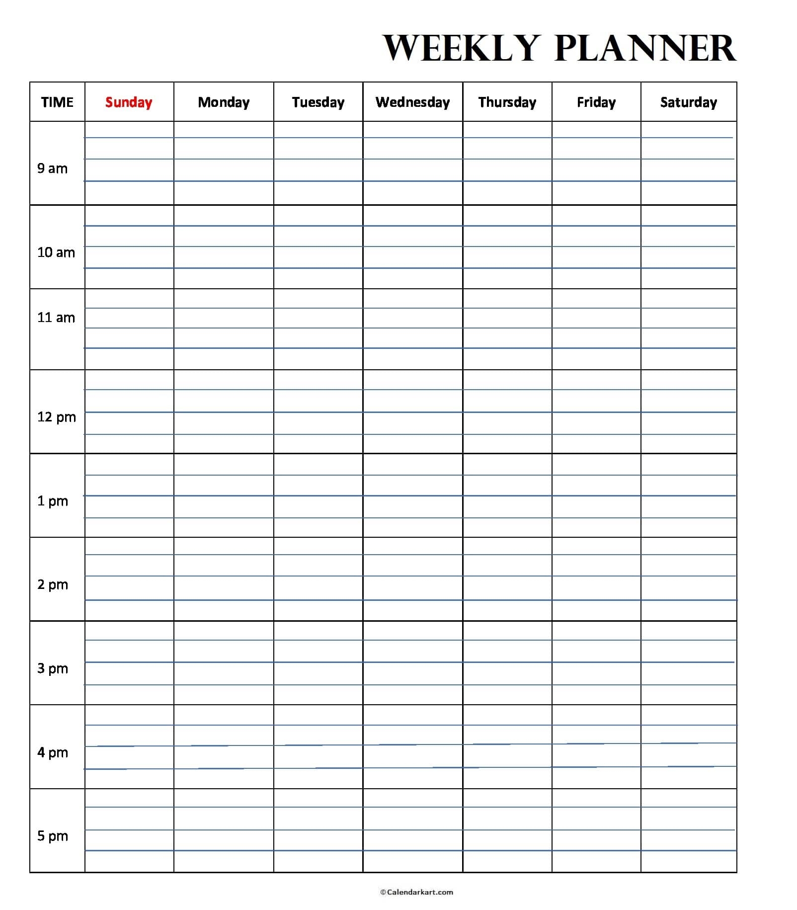 weekly planner printable pdf free download