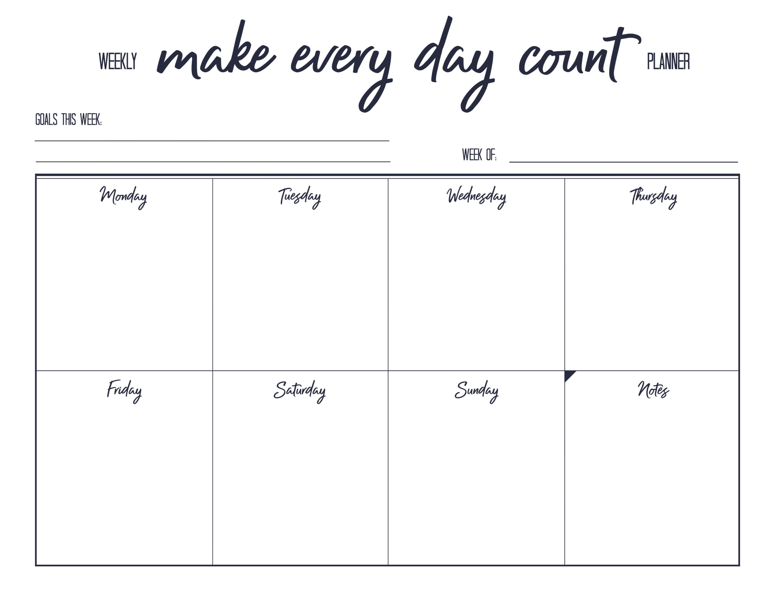 printable planner weekly