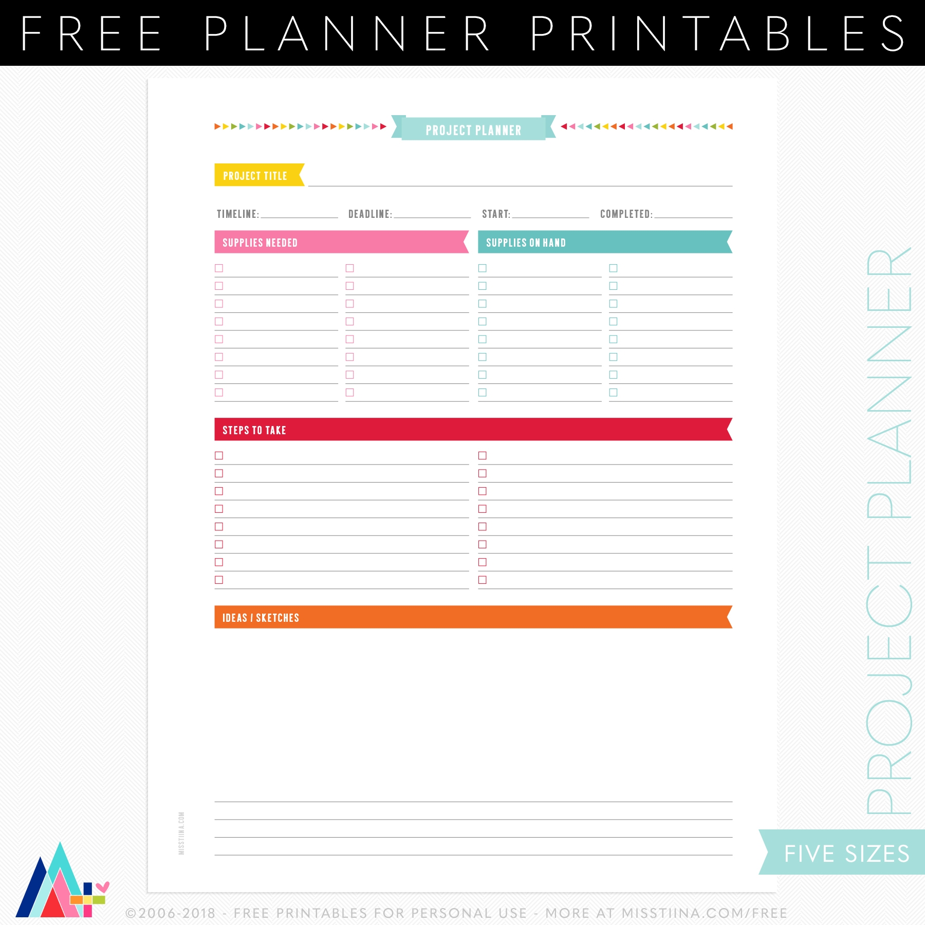 FREE Project Planner Current Projects Planner Page Printables Miss Tiina Tina Raparanta