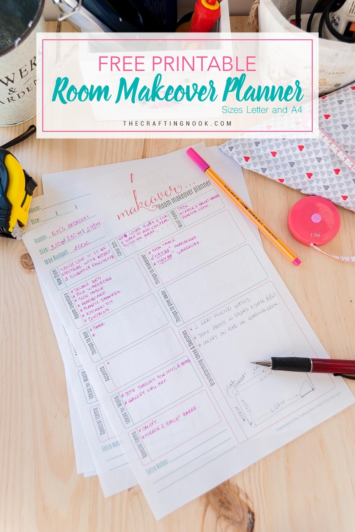 Free Room Makeover Planner Printable The Crafting Nook Free Room Makeover Planner Printable The Crafting Nook