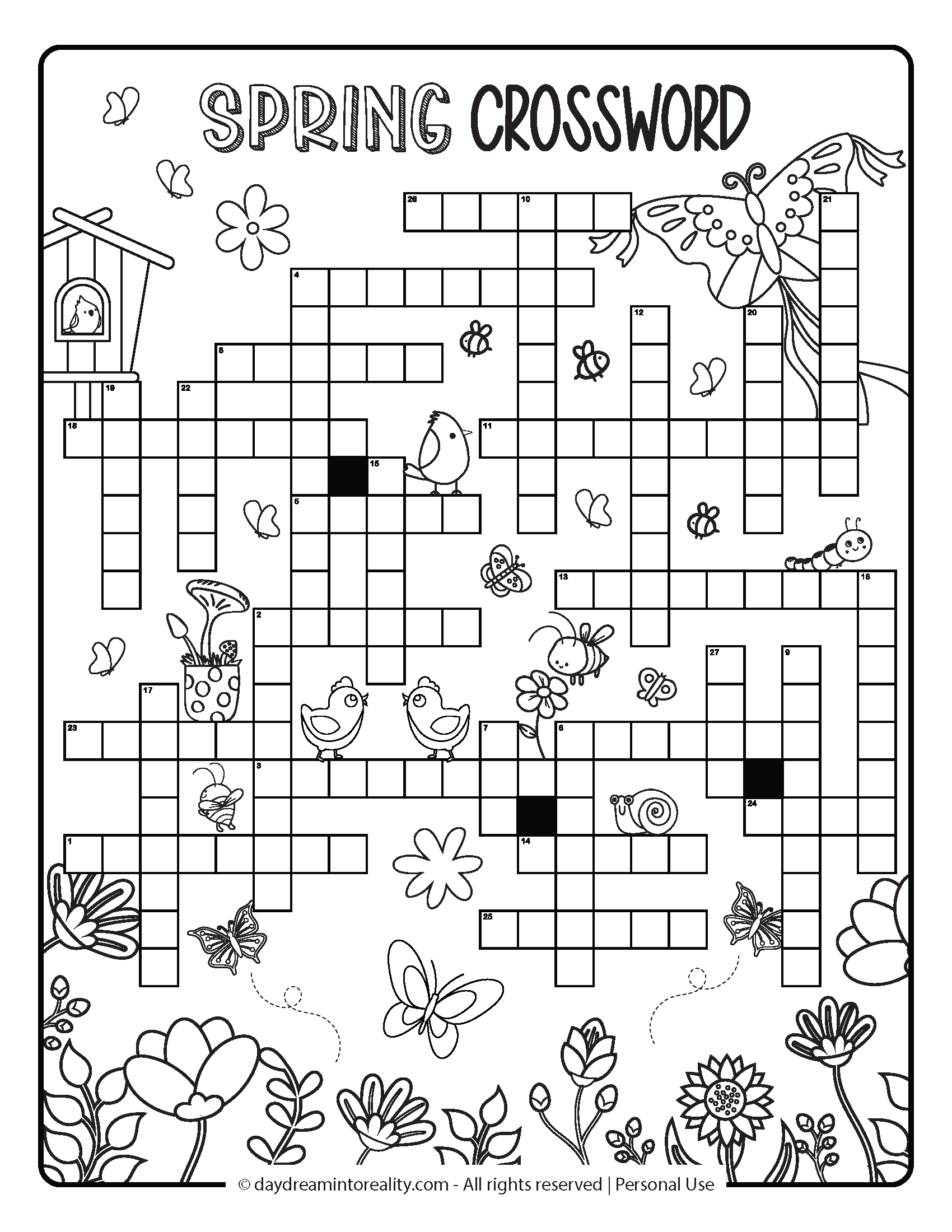 Free Spring Crossword PDF Printables Easy Medium Hard Advanced Daydream Into Reality Free Spring Crossword PDF Printables Easy Medium Hard Advanced Daydream Into Reality