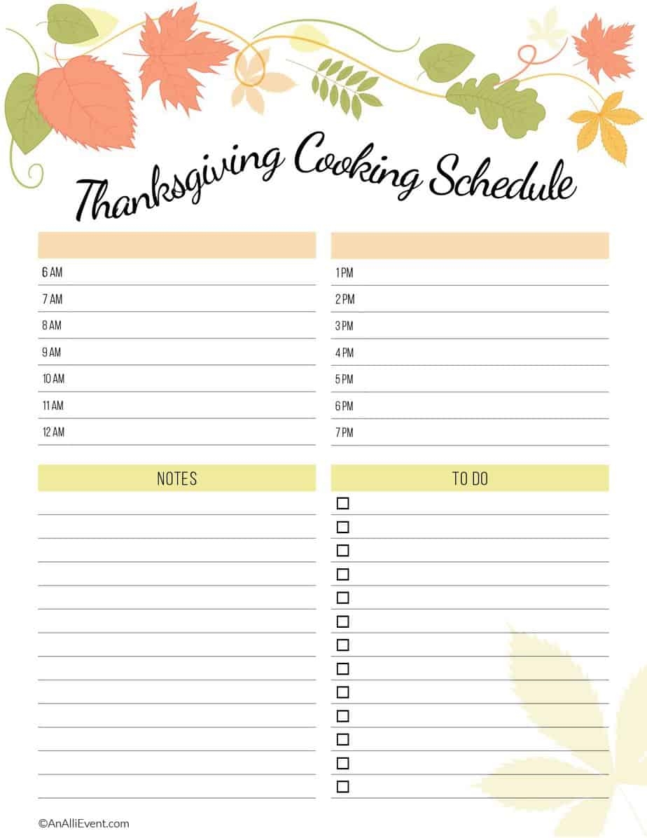FREE Thanksgiving Planner Printable An Alli Event FREE Thanksgiving Planner Printable An Alli Event