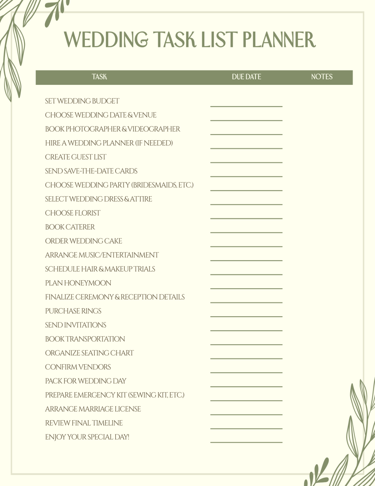wedding planner printable pdf wedding planner printable pdf