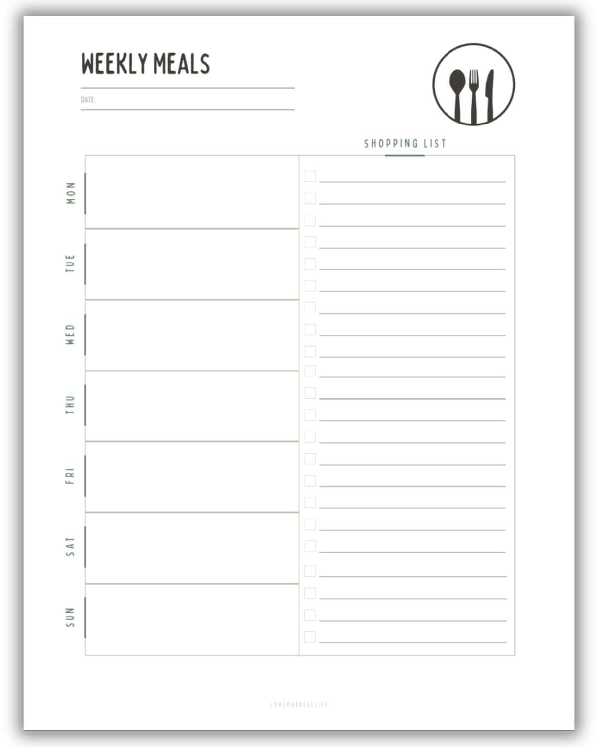 printable weekly meal planner template pdf printable weekly meal planner template pdf