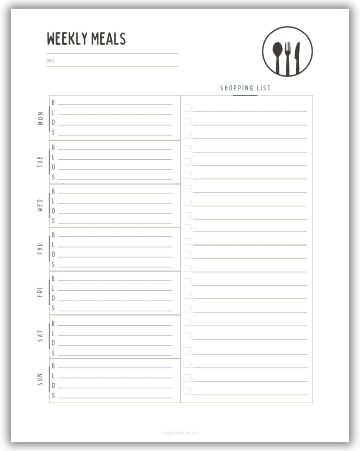 weekly meal planner free printable weekly meal planner free printable