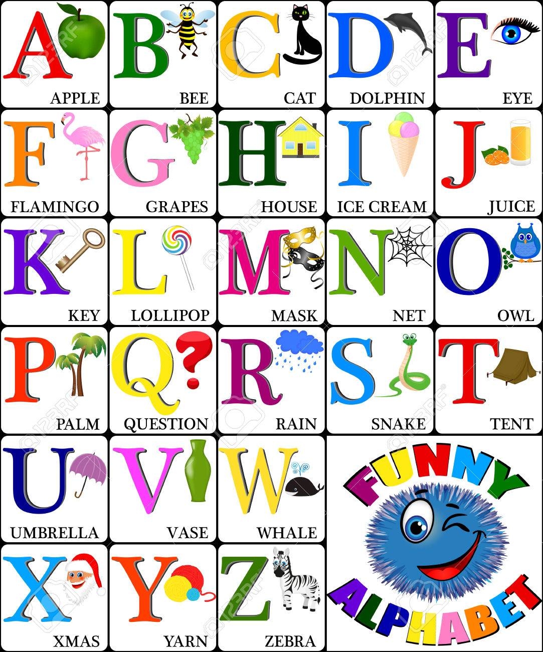 Funny Alphabet With Pictures For Children ALL LETTERS Stock Photo Picture And Royalty Free Image Image 23337379 Funny Alphabet With Pictures For Children ALL LETTERS Stock Photo Picture And Royalty Free Image Image 23337379