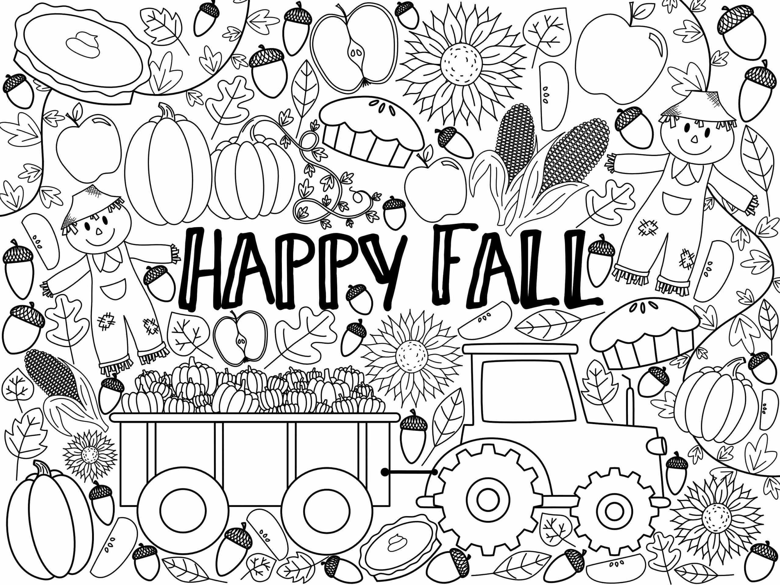 GIANT Fall Coloring Page digital Download Etsy New Zealand