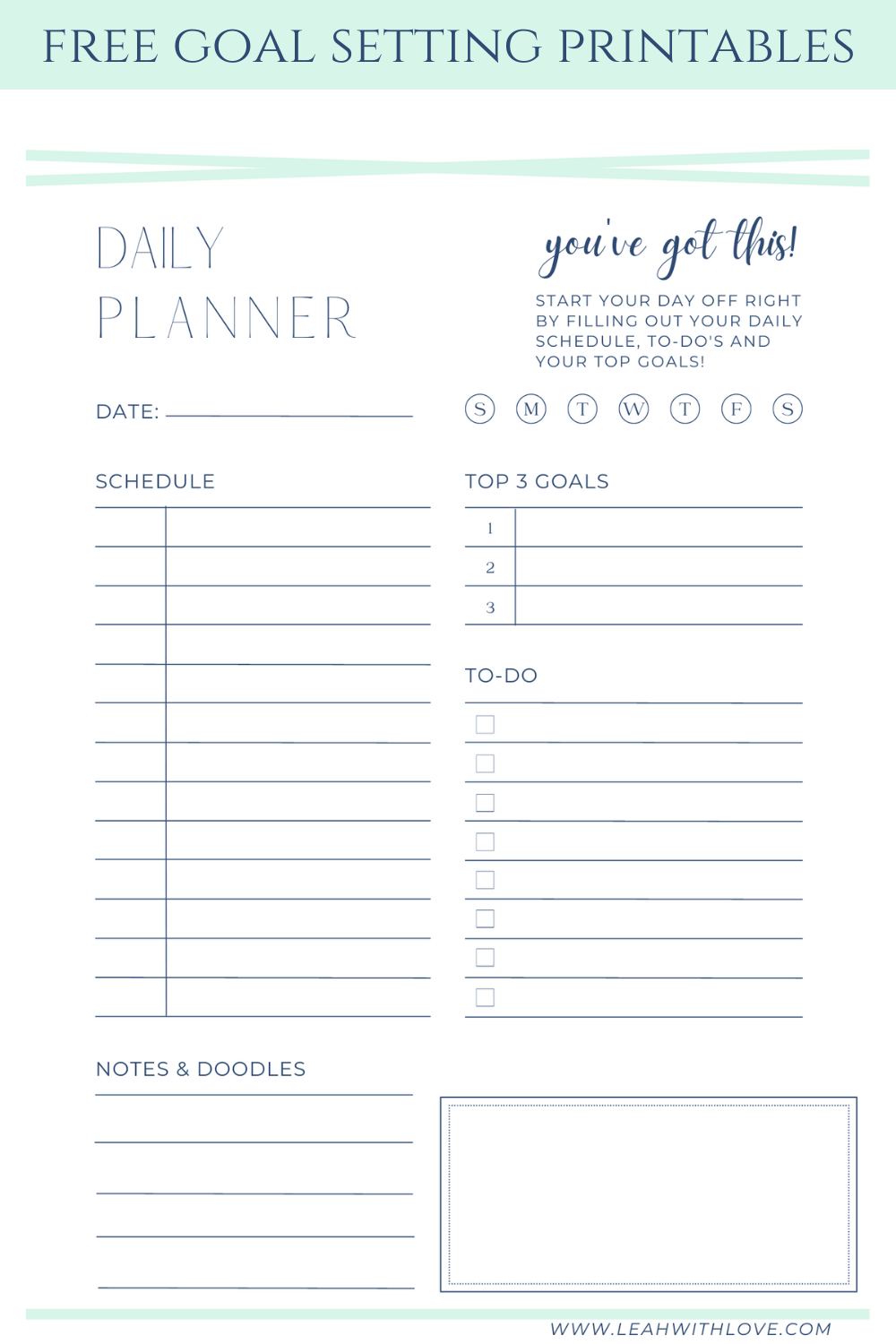 free printable goal planner free printable goal planner