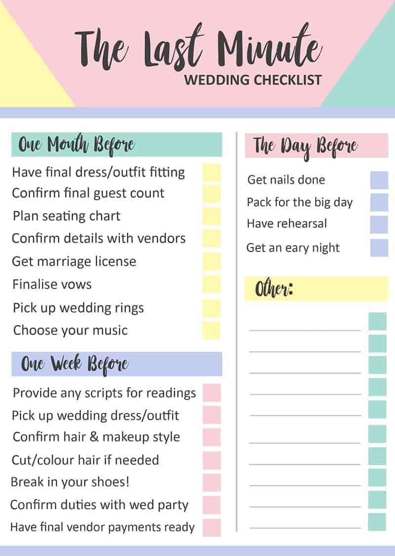 GRAB THIS FREE PRINTABLE LAST MINUTE WEDDING CHECKLIST Bespoke Bride Wedding Blog GRAB THIS FREE PRINTABLE LAST MINUTE WEDDING CHECKLIST Bespoke Bride Wedding Blog