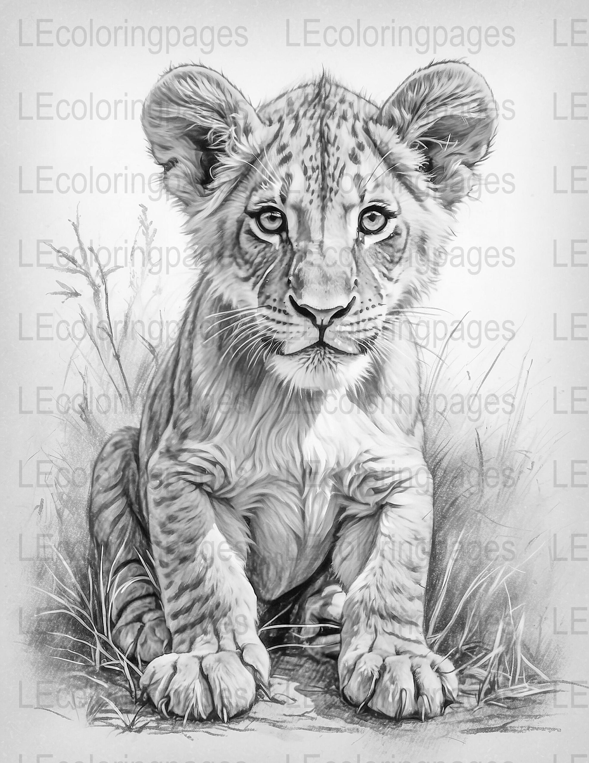 lion colouring in pages