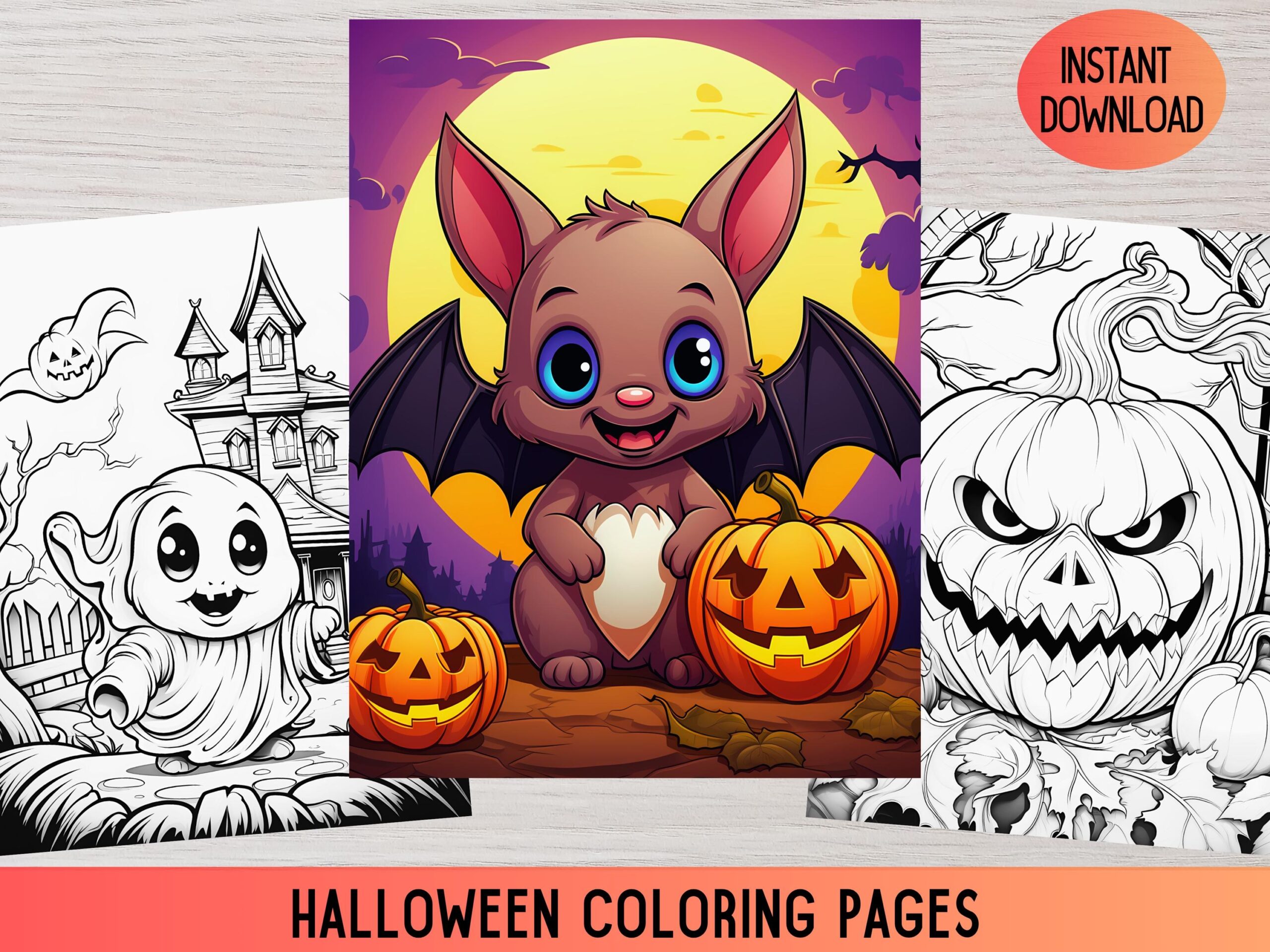 Halloween Coloring Pages Halloween Coloring Book For Adults Halloween Coloring Book Halloween Printable Coloring Pages halloween Coloring Etsy