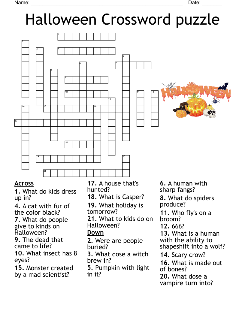 free printable halloween crossword puzzles free printable halloween crossword puzzles