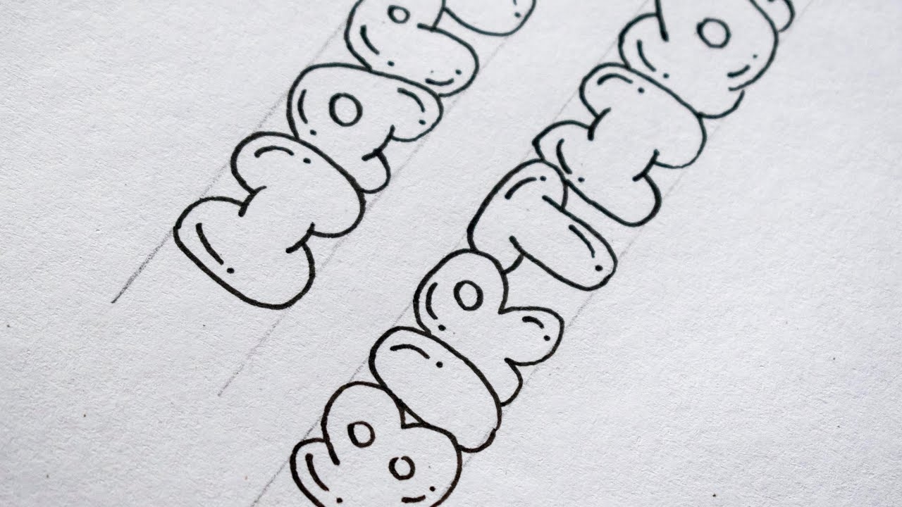 HAPPY BIRTHDAY Bubble Calligraphy Letters Bubble Alphabets YouTube