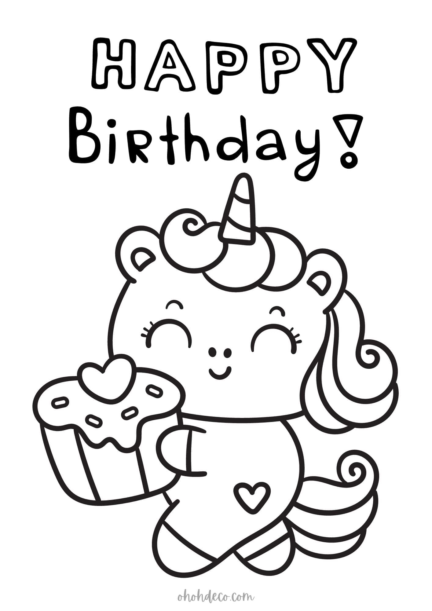 birthday coloring sheets