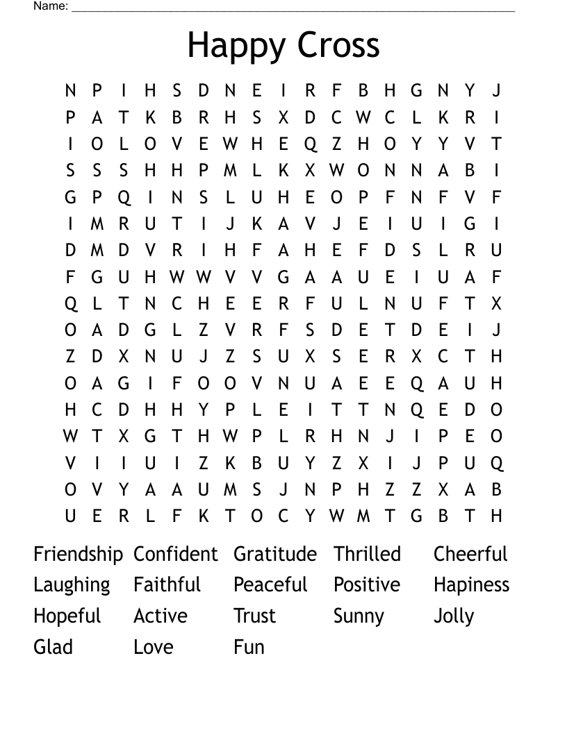 Happy Cross Word Search WordMint Happy Cross Word Search WordMint