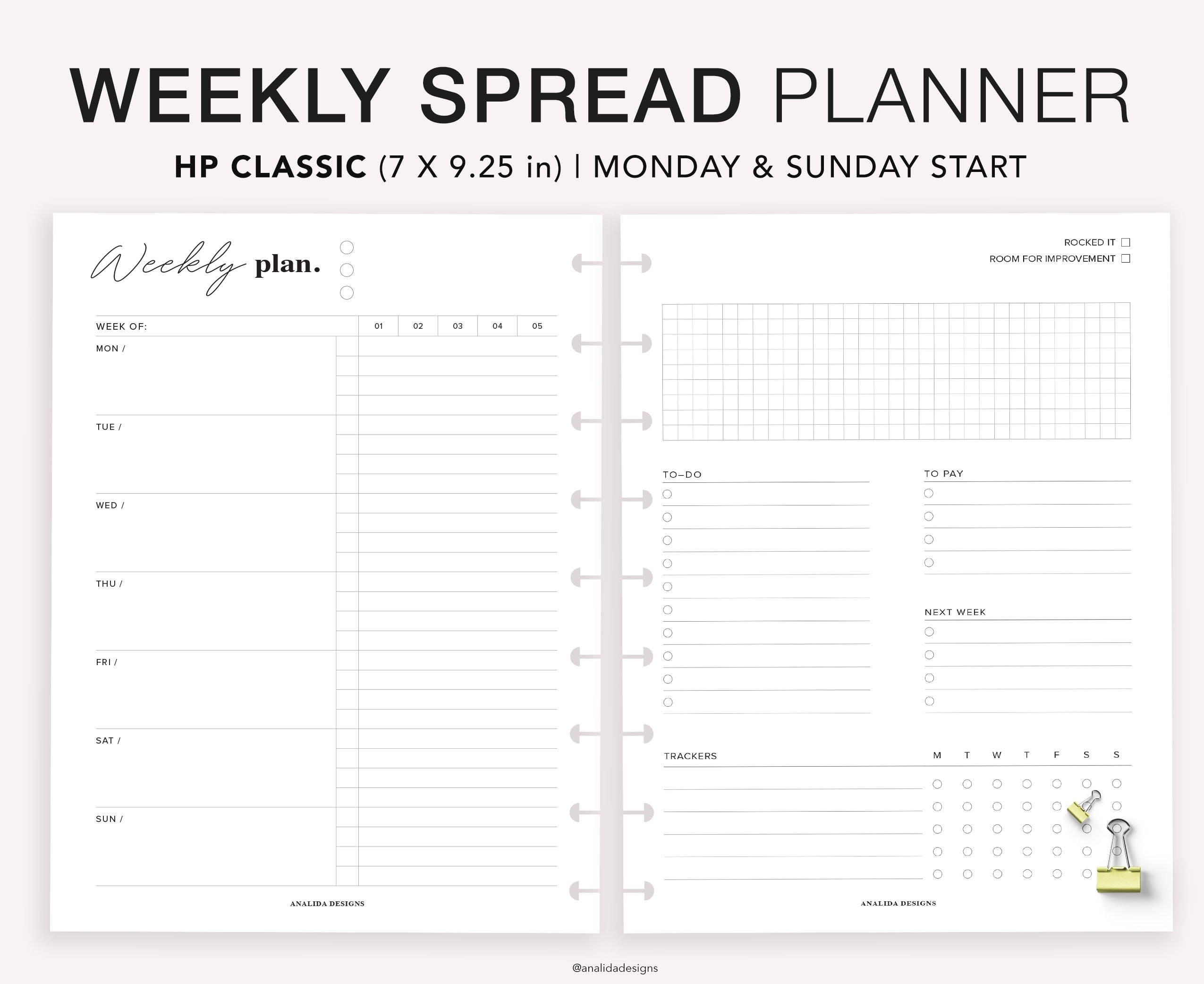 Happy Planner Classic Weekly Schedule Habit Tracker PDF Printable Etsy