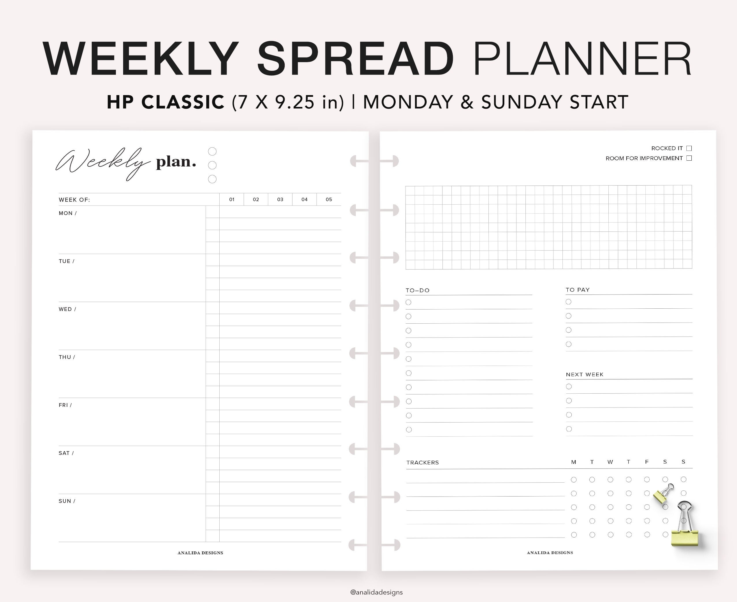 Happy Planner Classic Weekly Schedule Habit Tracker PDF Printable Etsy