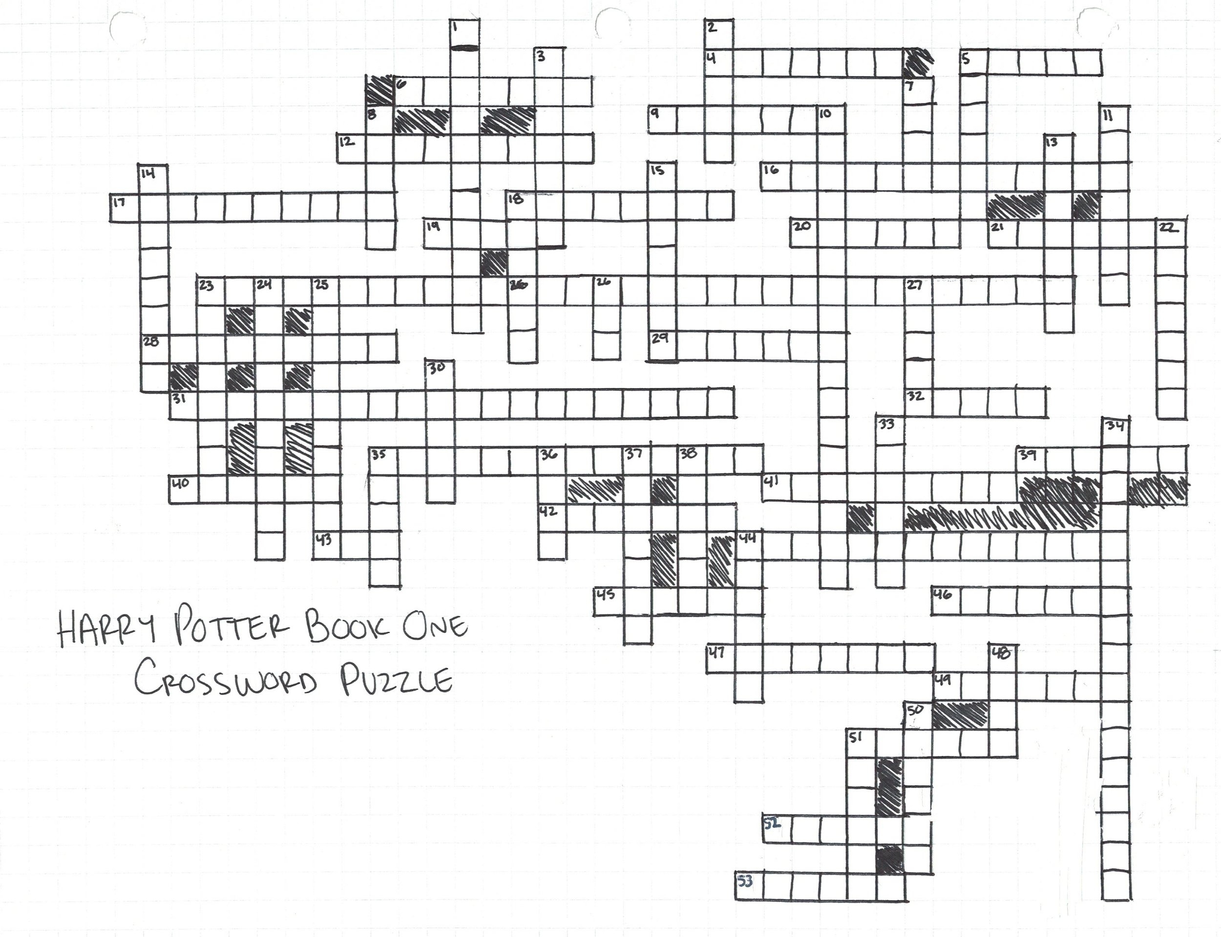 harry potter crossword puzzle printable harry potter crossword puzzle printable