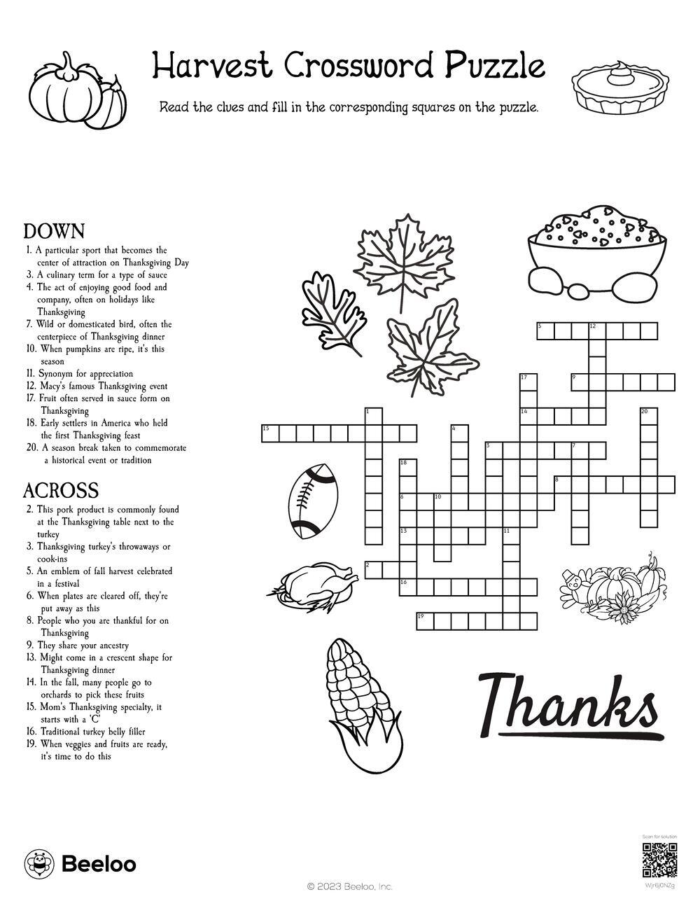 printable fall crossword puzzles printable fall crossword puzzles