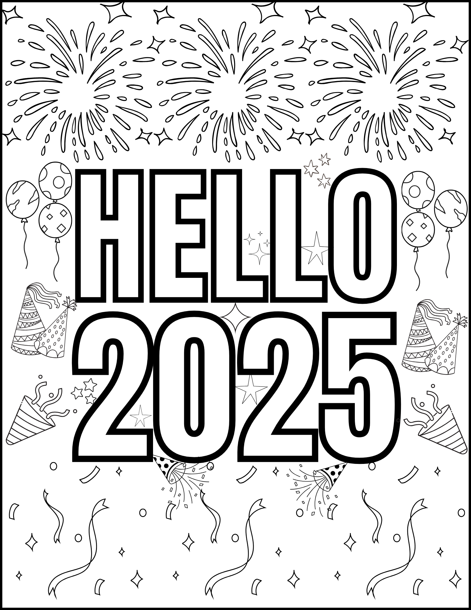 Hello 2025 A Festive New Year Coloring Adventure Made By Teachers Hello 2025 A Festive New Year Coloring Adventure Made By Teachers
