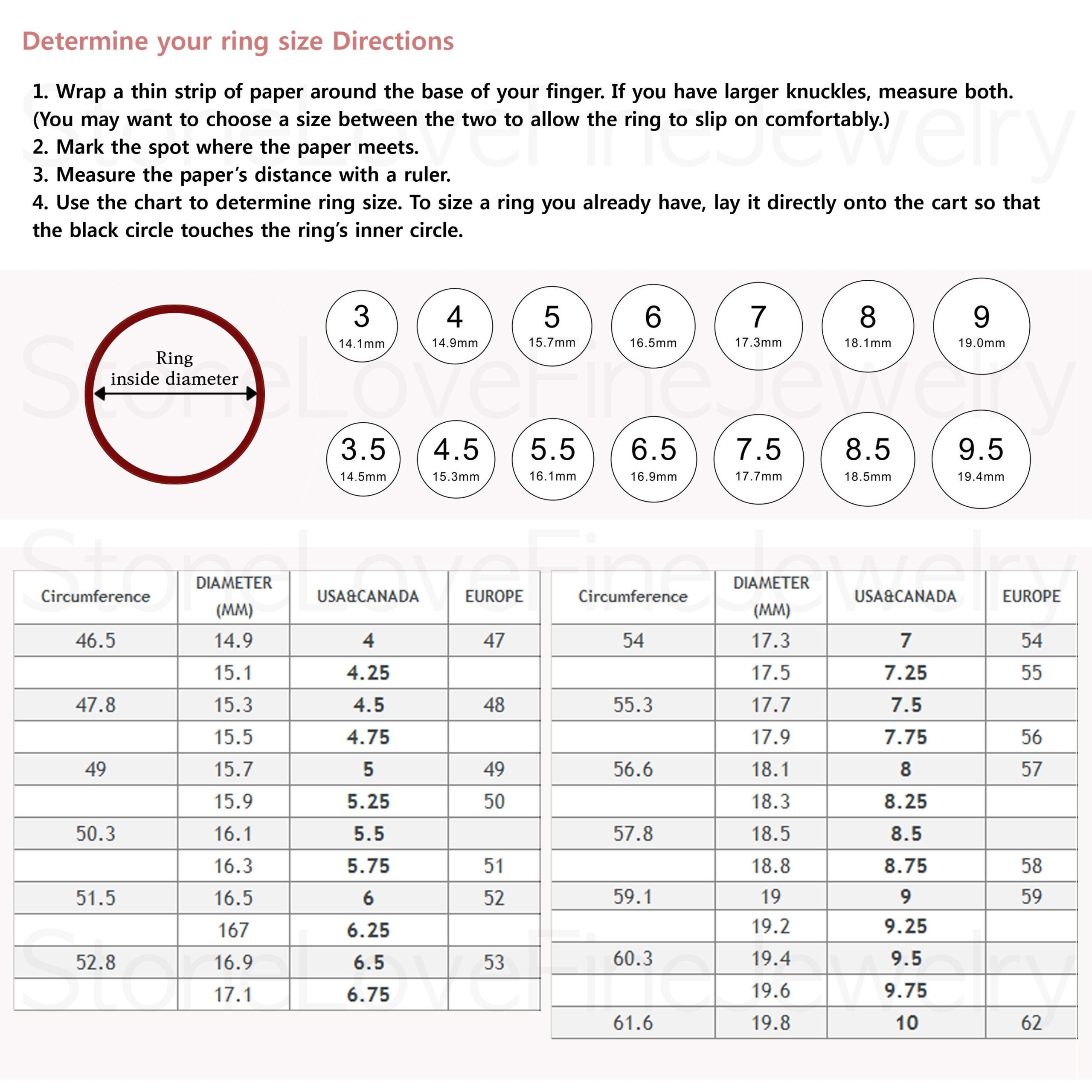Hot Ring Chart In Inches Cheap Sale