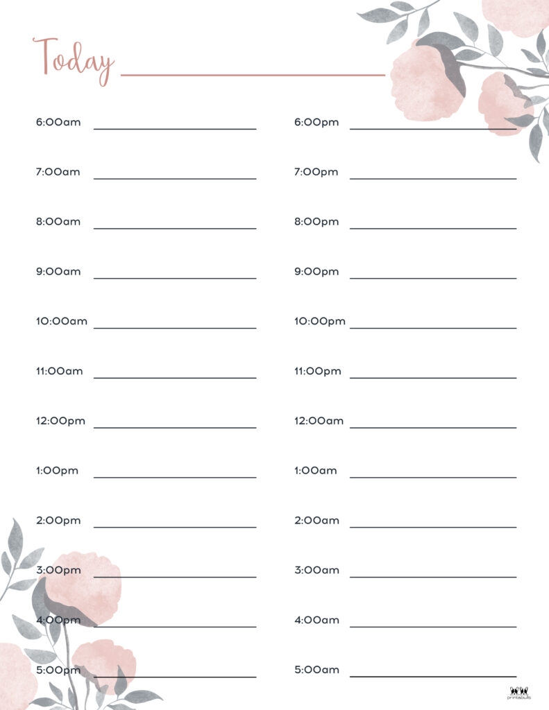 Hourly Planners 20 FREE Printables Printabulls Hourly Planners 20 FREE Printables Printabulls