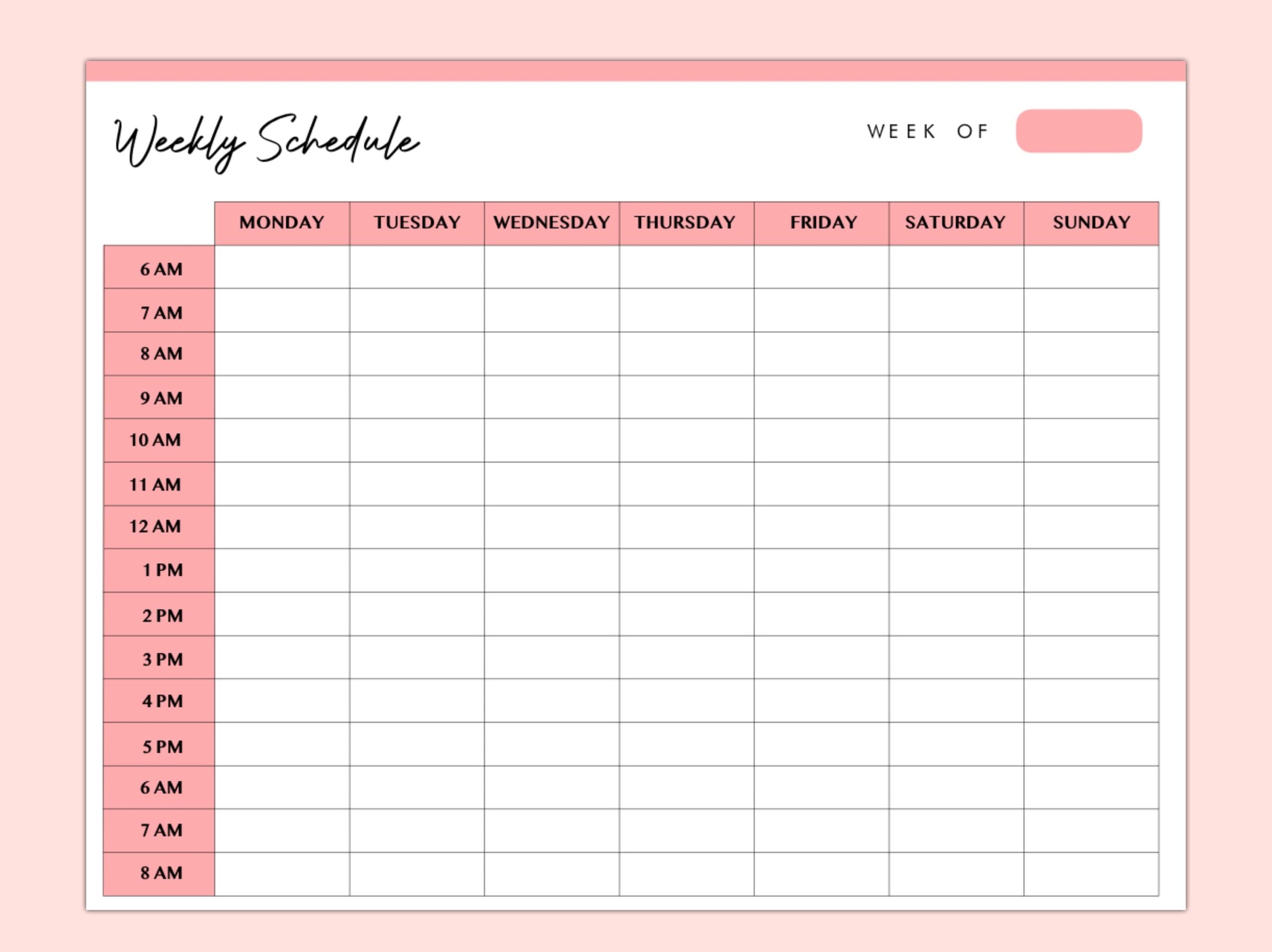 Hourly Weekly Schedule Landscape Weekly Planner Printable Weekly Organizer Weekly Agenda Desk Planner PDF Instant Download Etsy Norway Hourly Weekly Schedule Landscape Weekly Planner Printable Weekly Organizer Weekly Agenda Desk Planner PDF Instant Download Etsy Norway