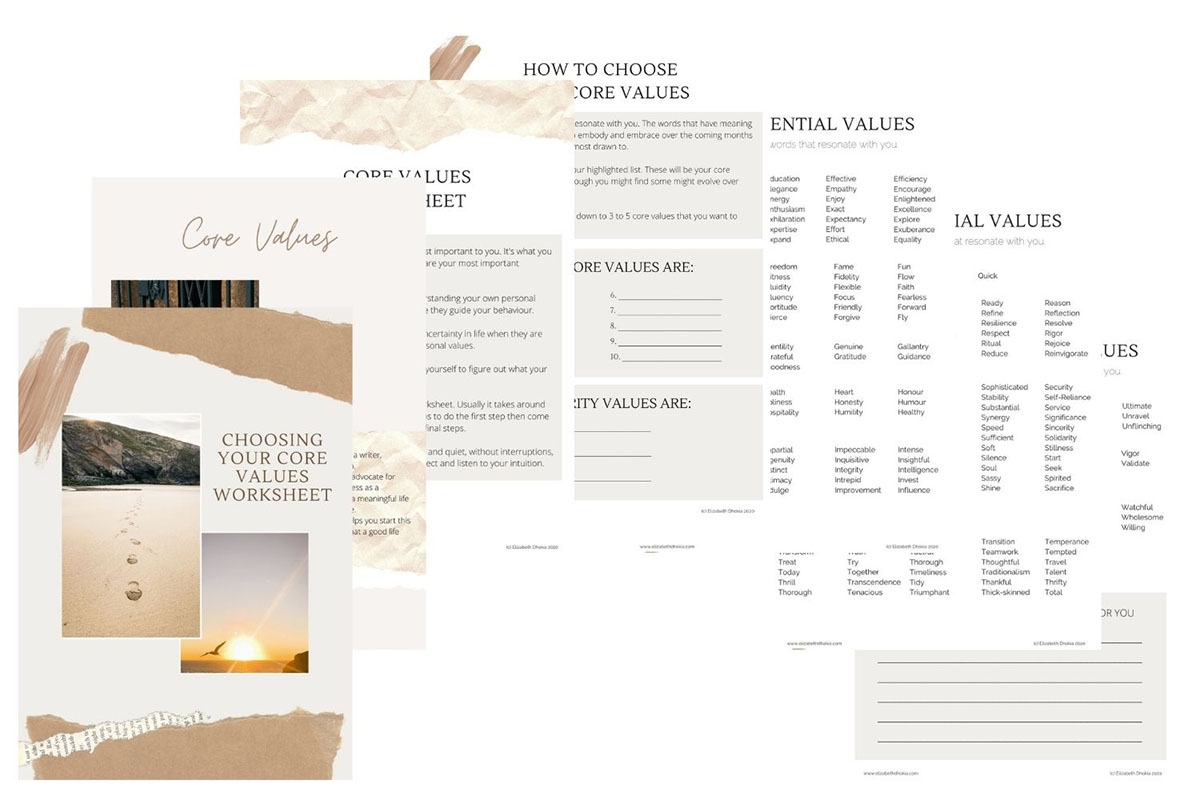 How To Choose Your Core Values FREE Printable Workbook To Download How To Choose Your Core Values FREE Printable Workbook To Download