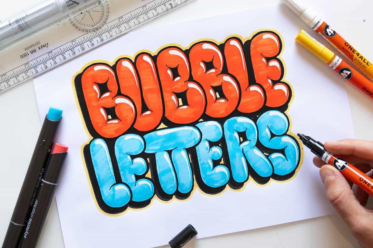 how to write bubble letters