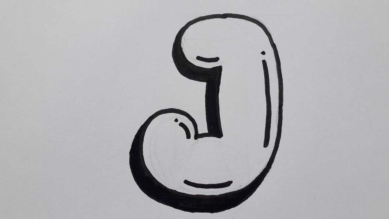 How To Draw Graffiti Bubble Letter J Easy Drawing Capital Letters For Beginners Art On Paper YouTube