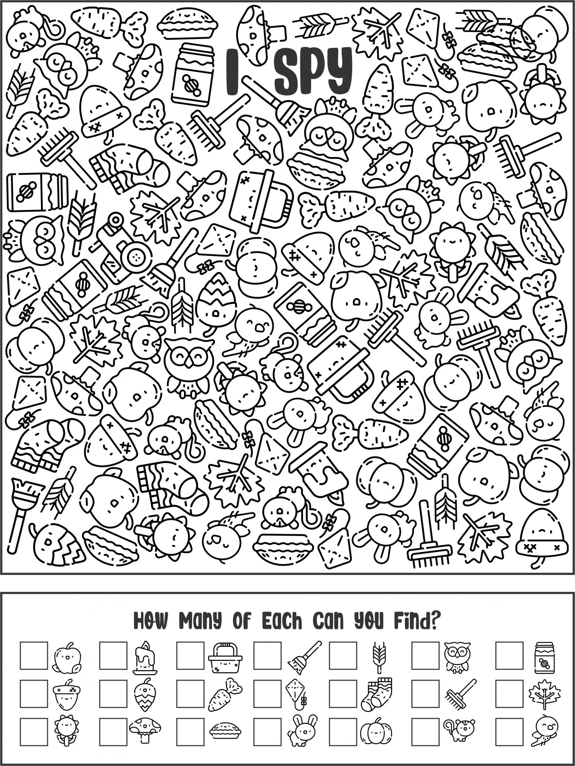 I Spy Activity Worksheet I Spy Activity Worksheet