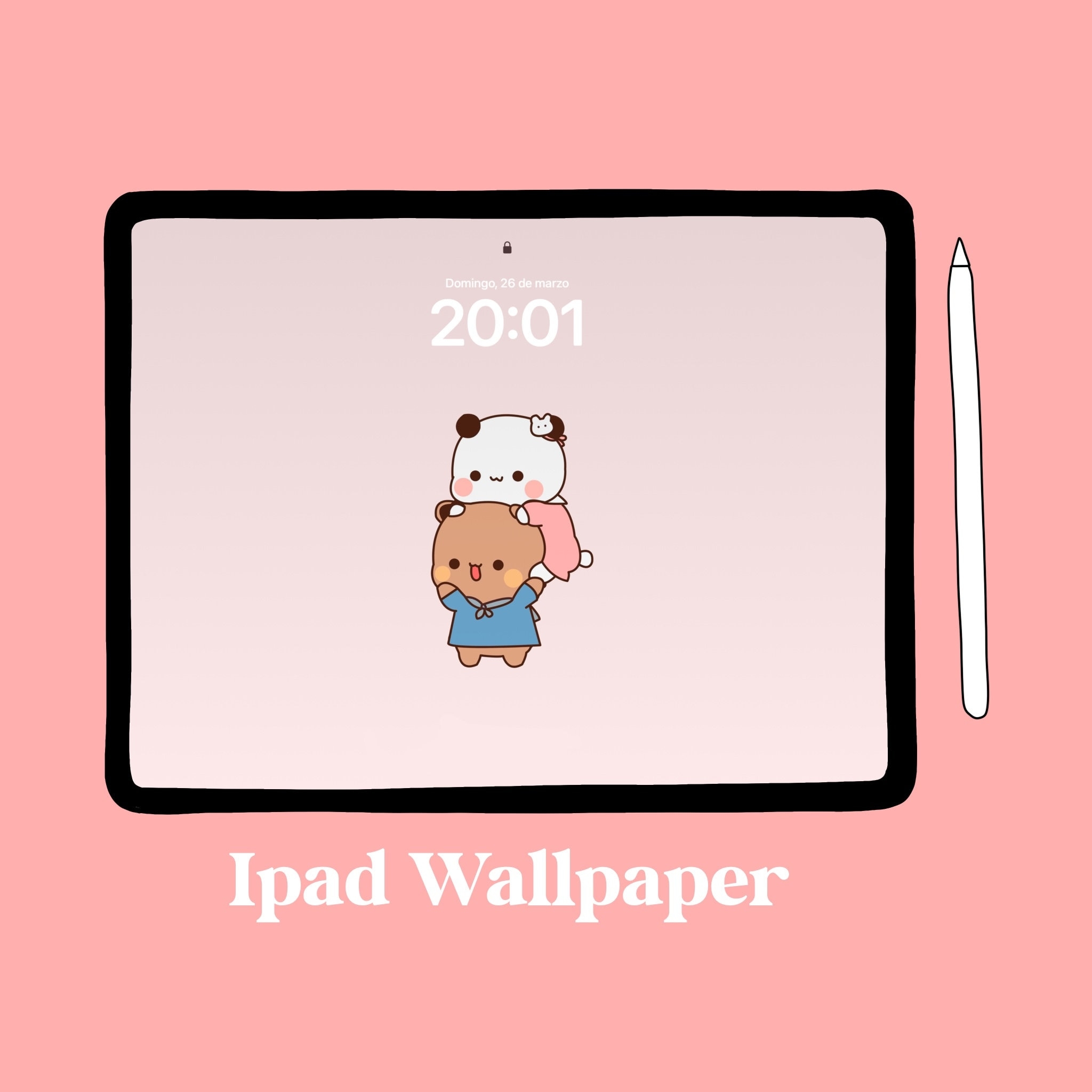 IPad Wallpaper Kawaii Cute IPad Wallpaper Pink IPad Background Kawaii Aesthetic Kawaii Wallpaper Digital Daownload Etsy