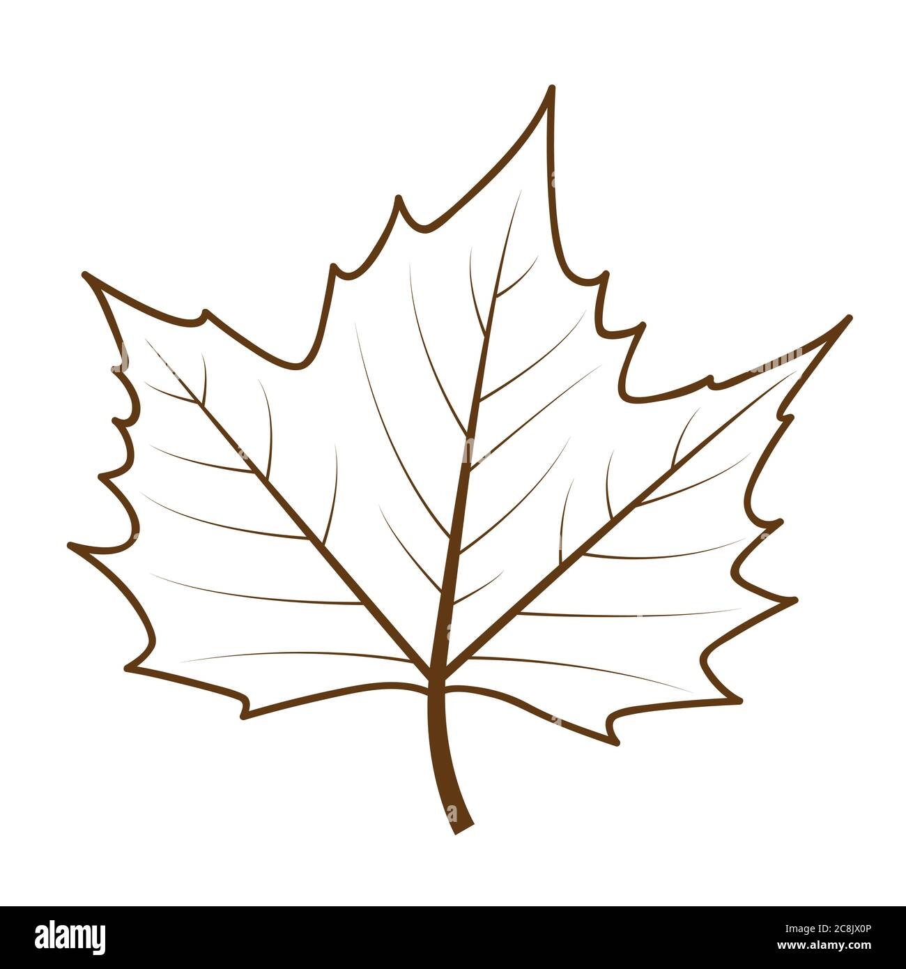 Isolated Autumn Leaf Outline Drawing Vector Illustration EPS10 Stock Vector Image Art Alamy