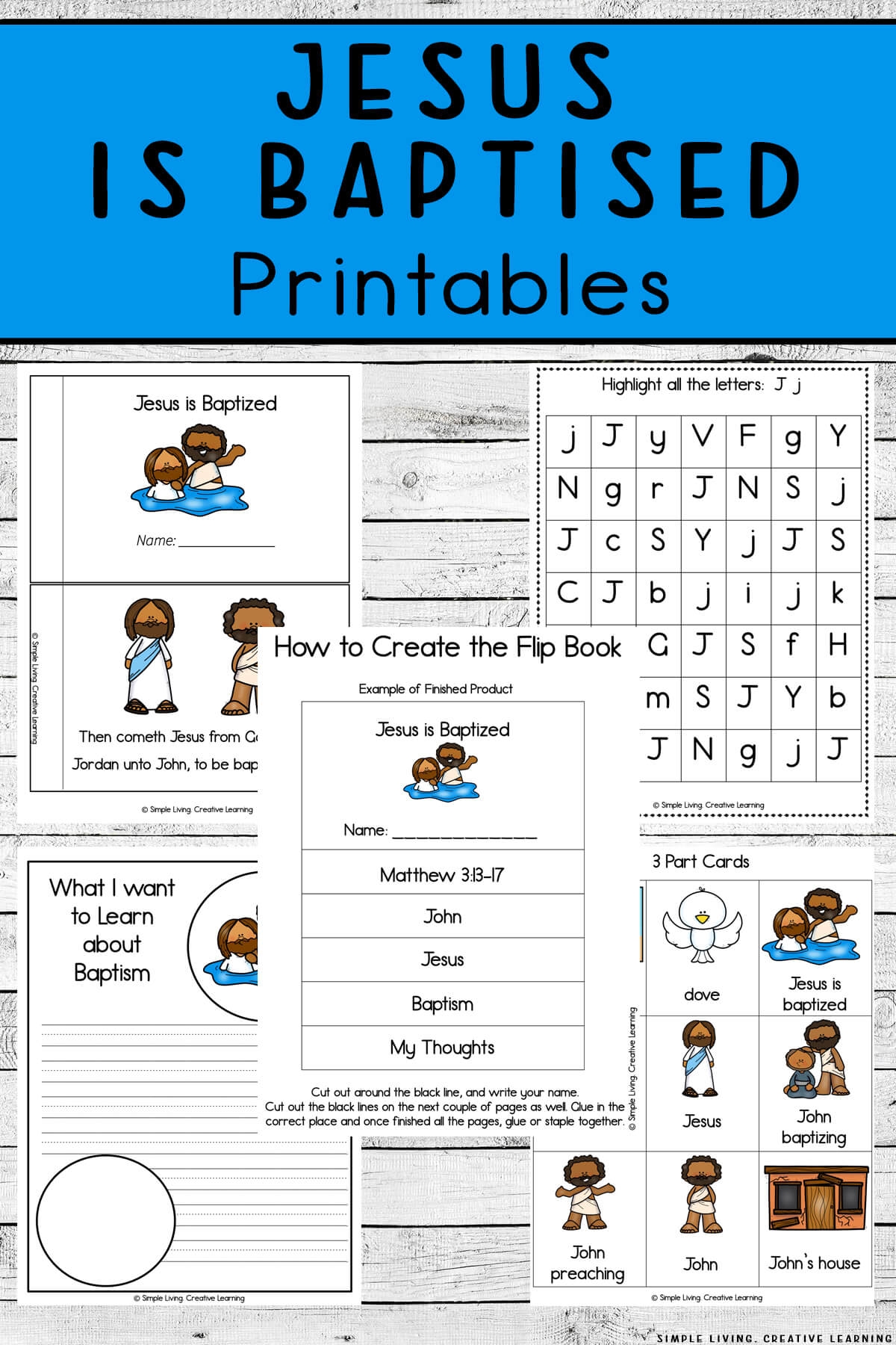 Jesus Is Baptised Printables Simple Living Creative Learning