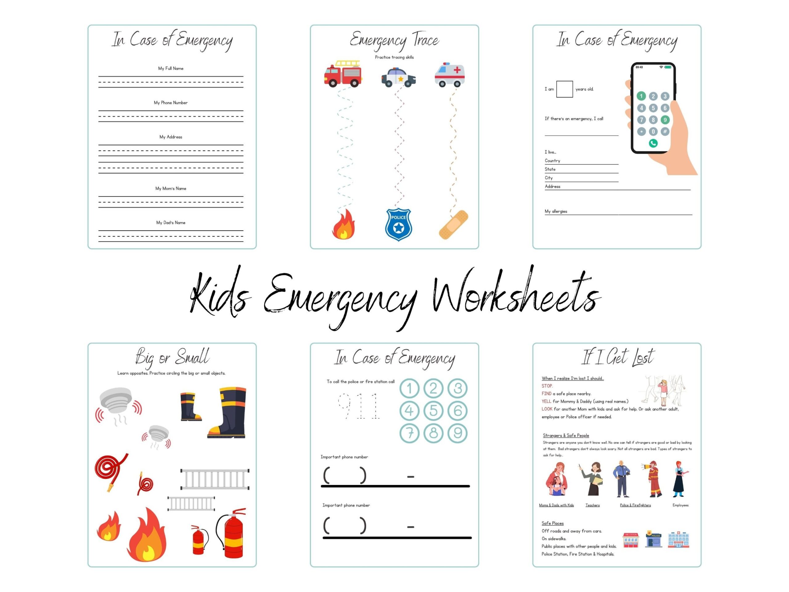 free printable 911 worksheets