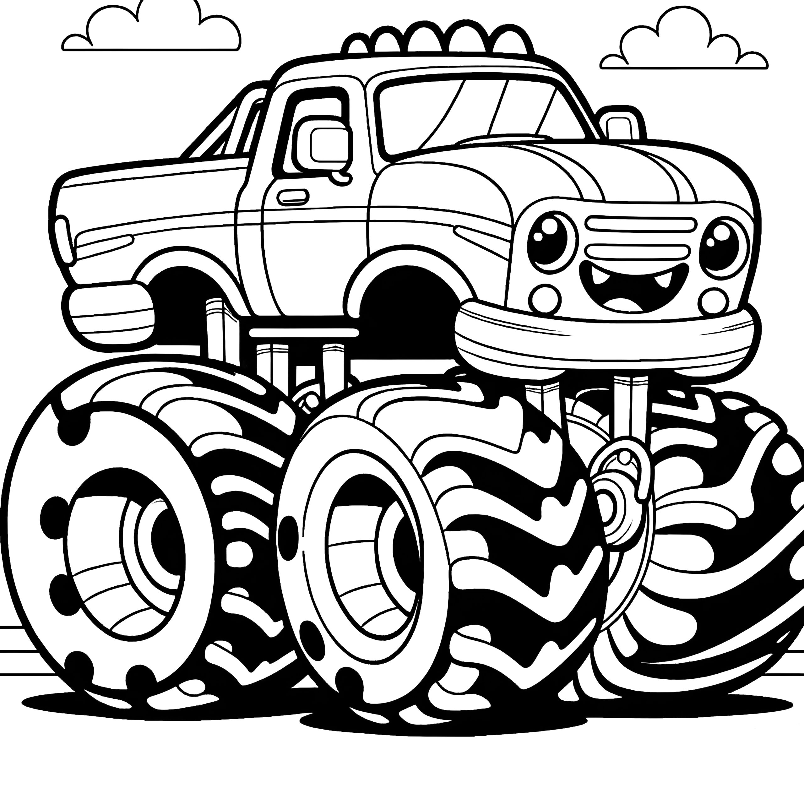 Laughing Monster Truck Free Coloring Picture For Download Laughing Monster Truck Free Coloring Picture For Download