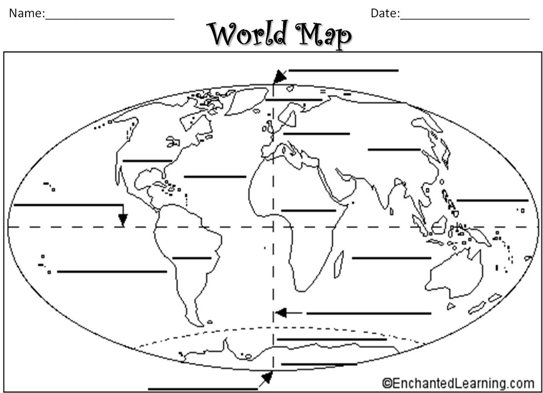 free printable continents and oceans worksheet