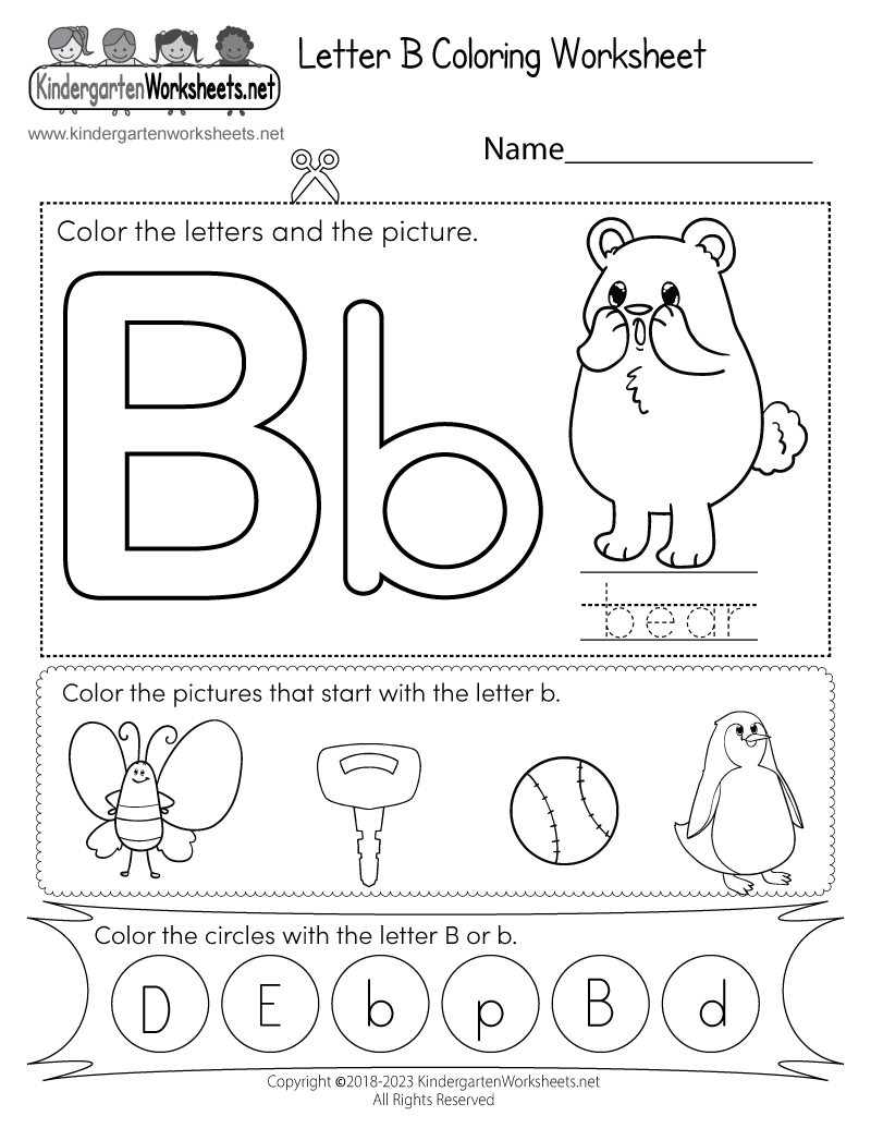 Letter B Coloring Worksheet Free Printable Digital PDF Letter B Coloring Worksheet Free Printable Digital PDF
