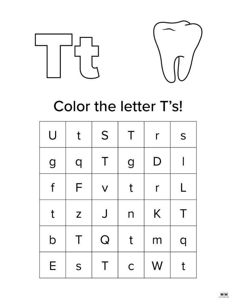 Letter T Worksheets 50 FREE Printables Printabulls