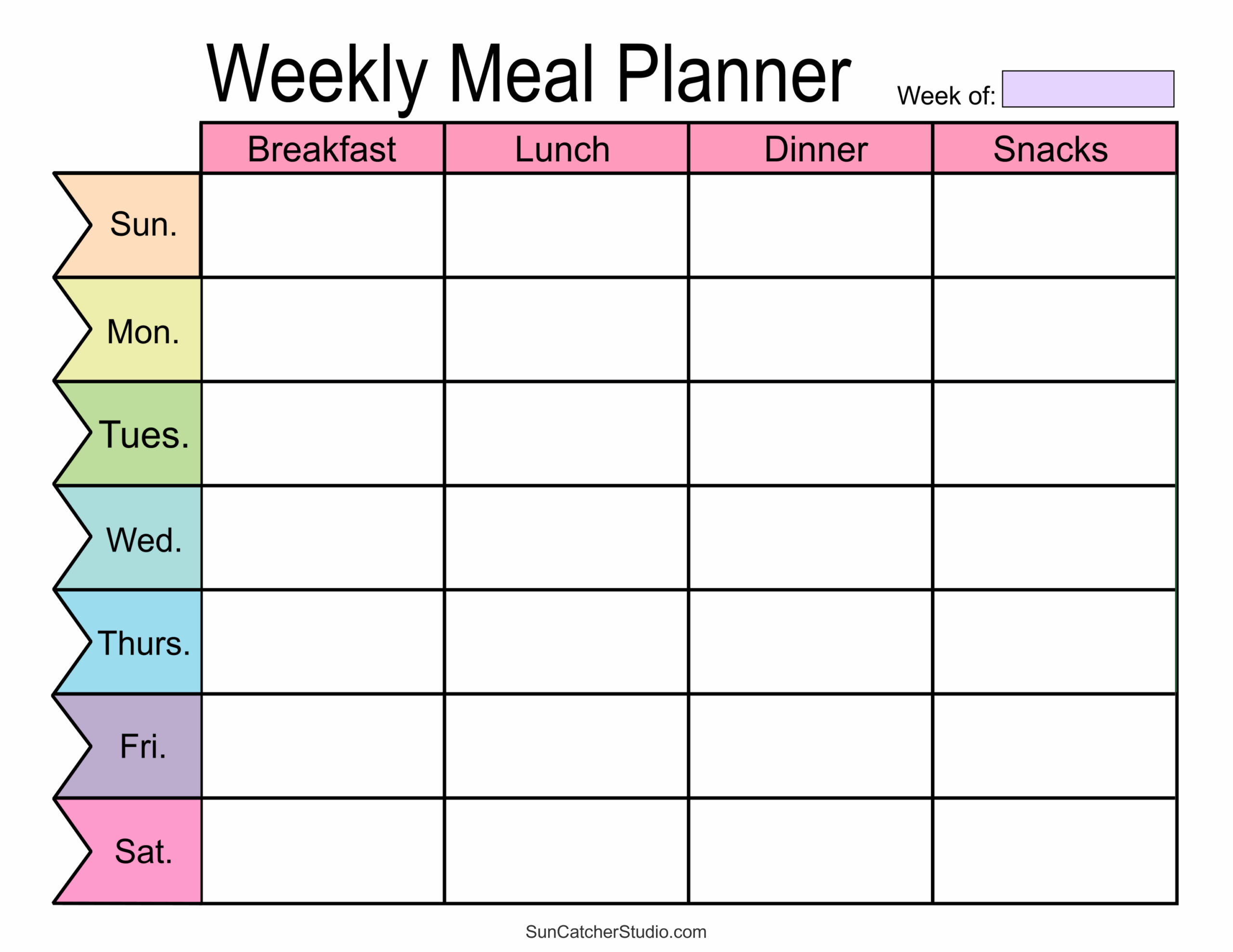 Meal Planners Printable Weekly Menu Templates PDF Free Printables Monograms Design Tools Patterns DIY Projects