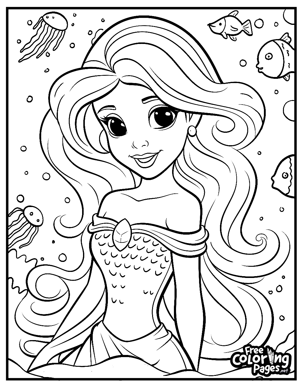 mermaid color pages