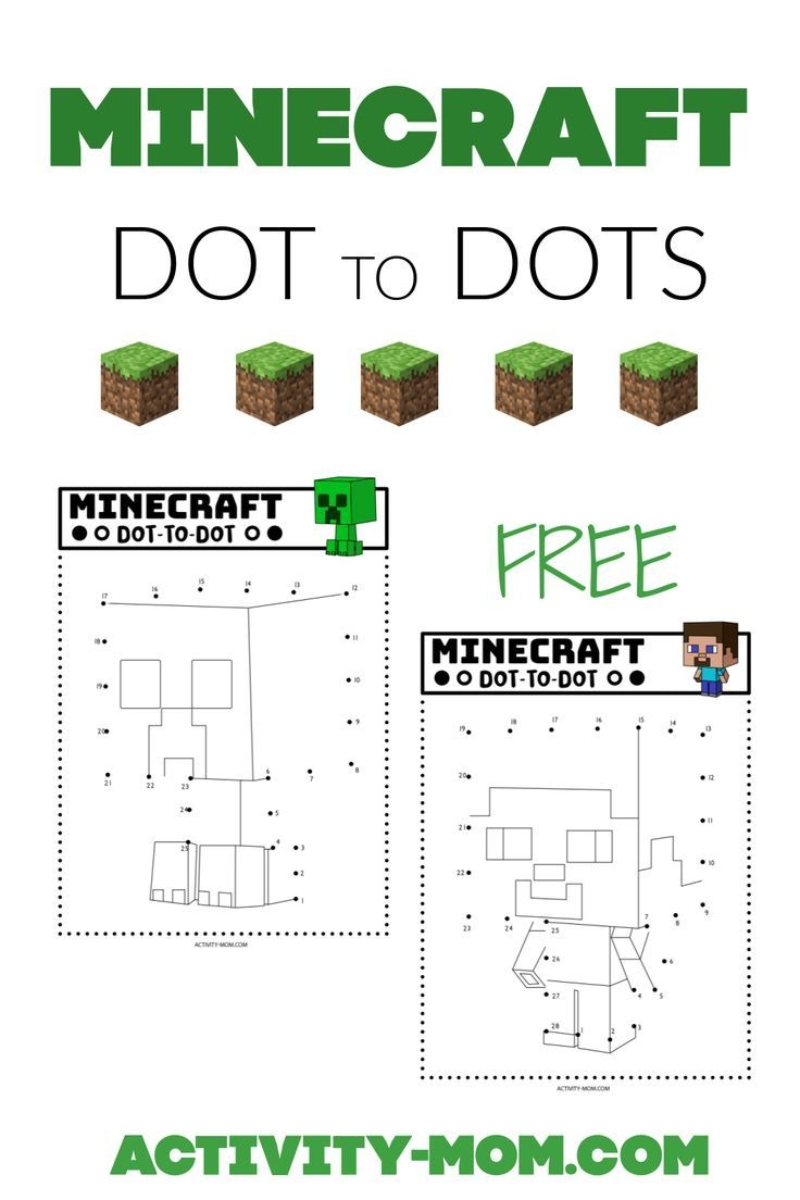 Minecraft Dot To Dots free Printable Minecraft Dot To Dots free Printable