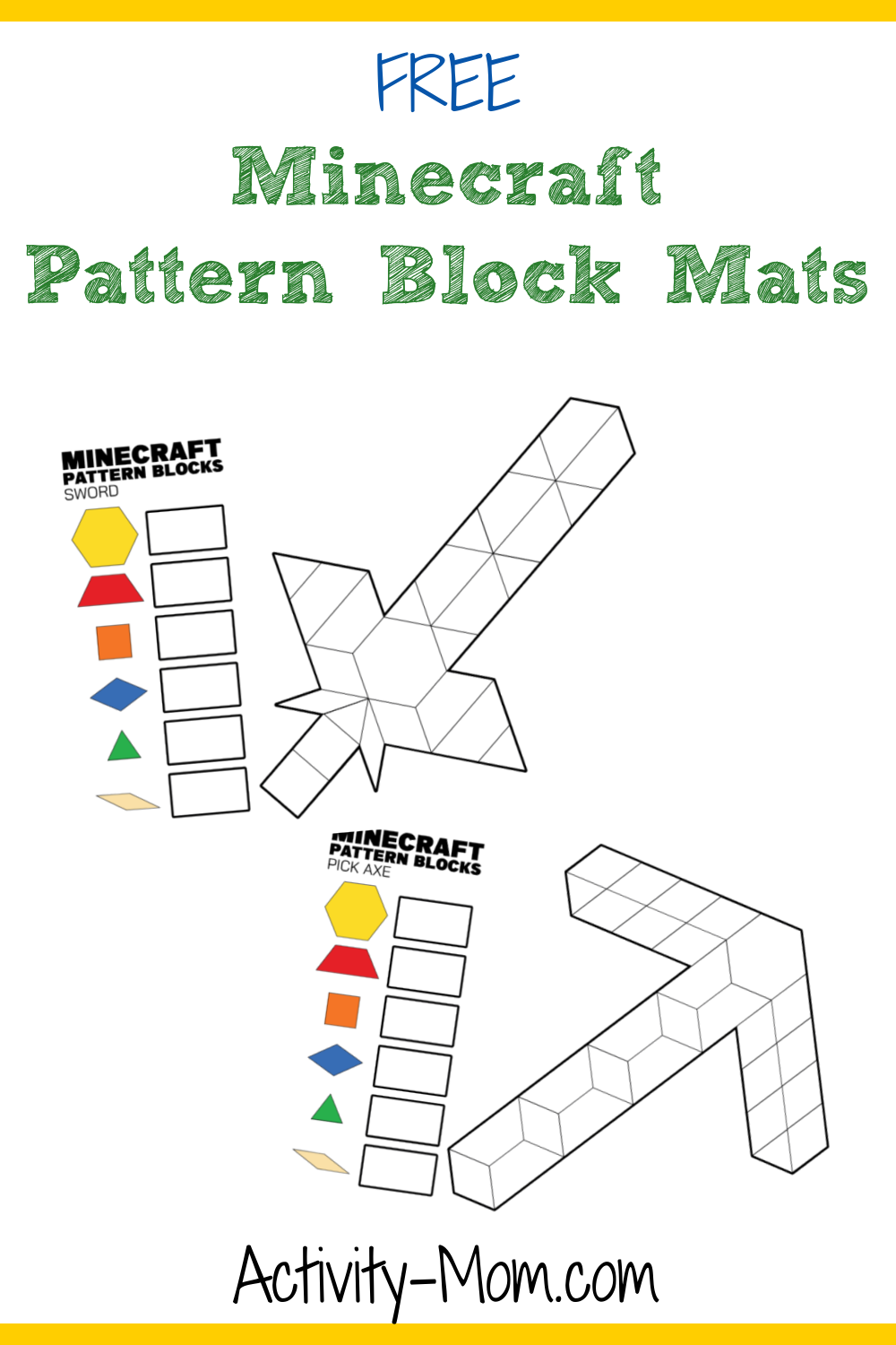 Minecraft Pattern Block Mats free The Activity Mom Minecraft Pattern Block Mats free The Activity Mom