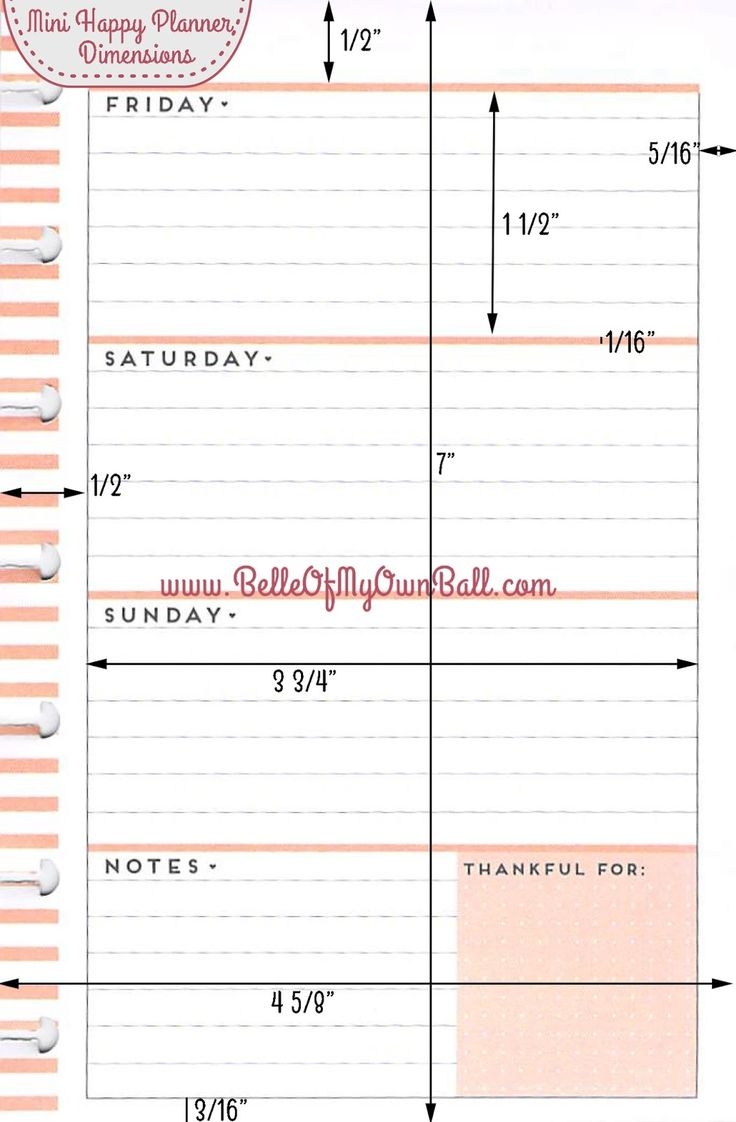 Mini Happy Planner Dimensions Mini Happy Planner Dimensions