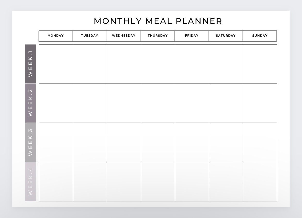 Monthly Meal Planner Weekly Menu Grocery List Kitchen Inventory Printable PDF Etsy Monthly Meal Planner Weekly Menu Grocery List Kitchen Inventory Printable PDF Etsy