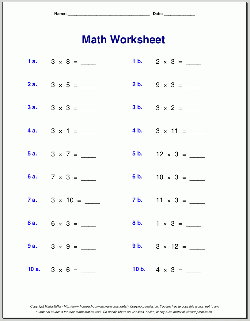 printable 3rd grade math worksheets