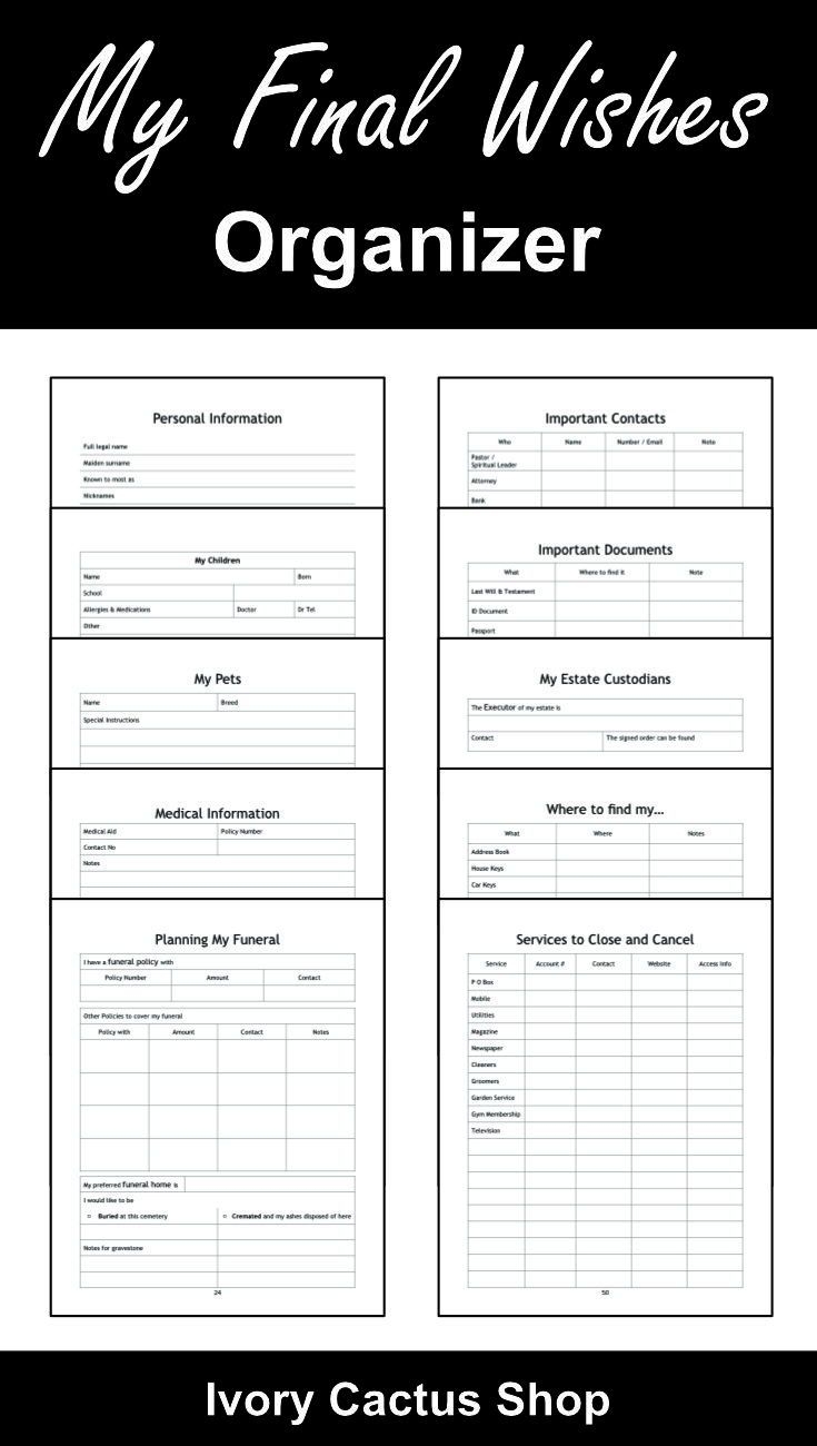 free printable final wishes planner free printable final wishes planner