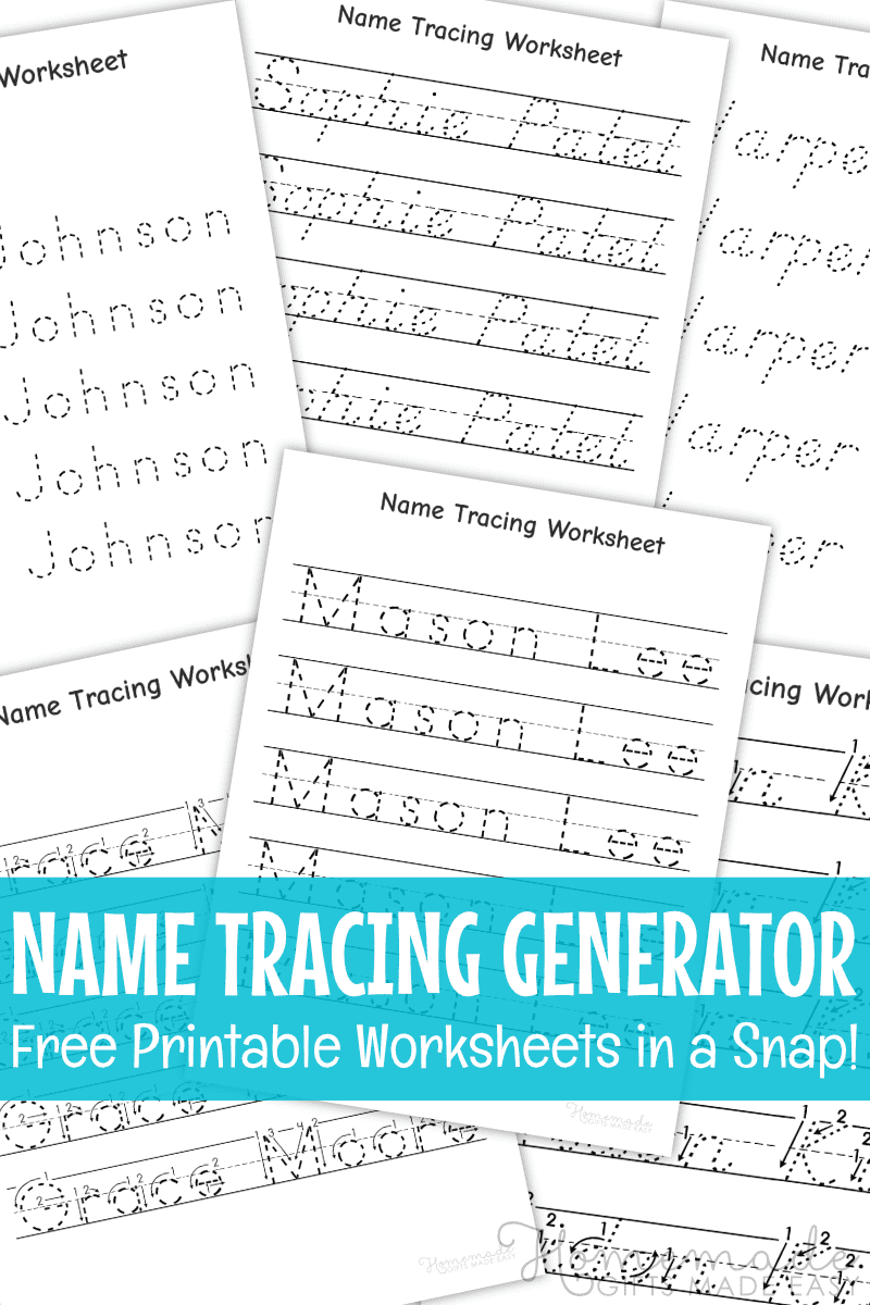free name tracing worksheet printable